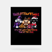 プードルハロウィーン感謝祭クラシッククリスマスT- アクリルサイン (正面)