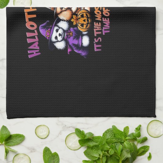 プードルハロウィーン感謝祭クラシッククリスマスT- キッチンタオル (折り畳み)