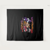 プードルハロウィーン感謝祭クラシッククリスマスT- タペストリー (正面(横))