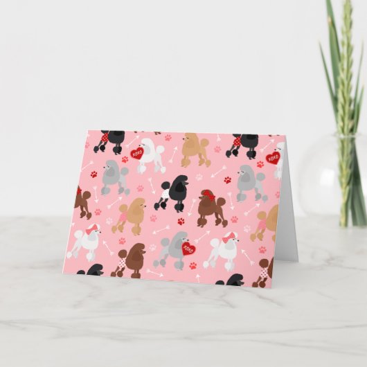 プードルバレンタインパターン シーズンカード (正面)