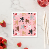 プードルバレンタインパターン スタンダードカクテルナプキン (インサイチュ)