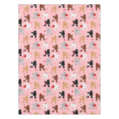 プードルバレンタインパターン テーブルクロス (正面)