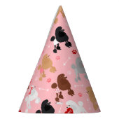 プードルバレンタインパターン パーティーハット (左)