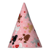 プードルバレンタインパターン パーティーハット (右)