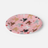 プードルバレンタインパターン ペーパープレート (アングル)