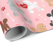 プードルバレンタインパターン ラッピングペーパー (ロールコーナー)