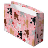 プードルバレンタインパターン ラージペーパーバッグ (裏面アングル)