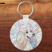 プードルパステルモザイクアート キーホルダー (正面)