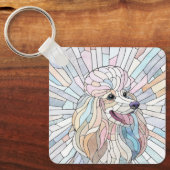 プードルパステルモザイクアート キーホルダー (正面)