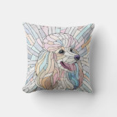 プードルパステルモザイクアート クッション (正面)