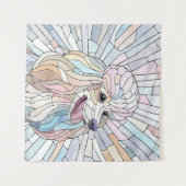 プードルパステルモザイクアート タペストリー (正面(横))