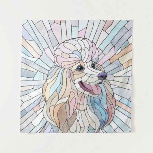 プードルパステルモザイクアート タペストリー (正面)