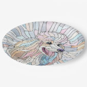 プードルパステルモザイクアート ペーパープレート (アングル)