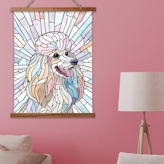 プードルパステルモザイクアート 吊り下げ型タペストリー