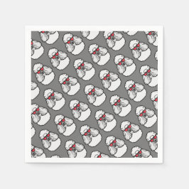 プードルパターおもしろいン スタンダードカクテルナプキン