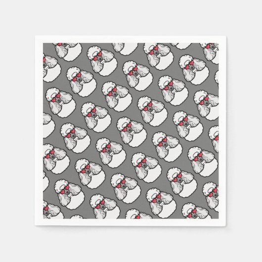 プードルパターおもしろいン スタンダードカクテルナプキン (正面)