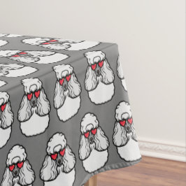 プードルパターおもしろいン テーブルクロス