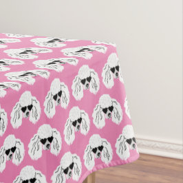 プードルパターンかわいいピンク テーブルクロス
