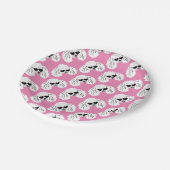 プードルパターンかわいいピンク ペーパープレート (アングル)