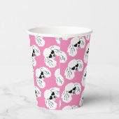 プードルパターンかわいいピンク 紙コップ (右)