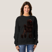 プードルパターン白 スウェットシャツ (正面フル)