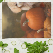 プードルパピーオータムデライトカボチャ キッチンタオル (折り畳み)