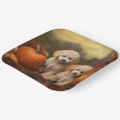 プードルパピーオータムデライトカボチャ ペーパープレート (傾斜あり)