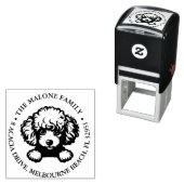 プードルパピーパーソナライズされたテーマ セルフインキングスタンプ (インサイチュ)