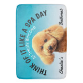 プードルパーソナライズされたドッグ恋人バスマット バスマット (正面縦)