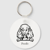 プードルパーソナライズされたド キーホルダー (正面)