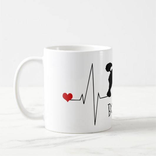 プードルパーソナライズされたラブマイドッグハートビート コーヒーマグカップ (左)