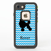 プードルパーソナライズされた付きベビーブルーシェブロン LifeProof iPhoneケース (裏面)