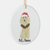 プードルパーソナライズされた（ブロンドゴールデンタン） セラミックオーナメント (右)