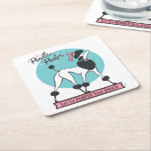 プードルパーラー スクエアペーパーコースター (アングル)