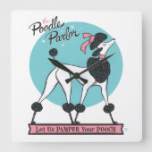 プードルパーラー スクエア壁時計 (正面)