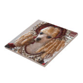 プードルビクトリアンラブドッグポーズ タイル (側面)