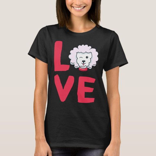 プードルピレネエスドッグ動物愛好家 Tシャツ (正面)