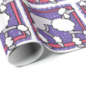 プードルピンクパープルキッズラッピング紙 ラッピングペーパー (ロールコーナー)