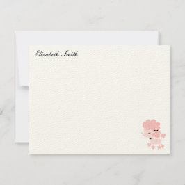 プードルフランスのカスタムフラットサンキューノート ノートカード