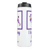 プードルフランスのキュートドッグシルエットパープルPY&B タンブラー (正面)