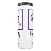 プードルフランスのキュートドッグシルエットパープルPY&B タンブラー (裏面)