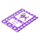 プードルフランスのキュートドッグシルエットポーパープルPY&B ノートブック (左側)