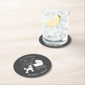 プードルフランスのドッグ赤ちゃんシャワーパピーグレー ラウンドペーパーコースター (インサイチュ)