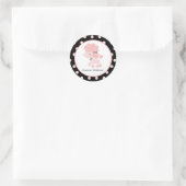 プードルフランスのフェイスステッカー ラウンドシール (バッグ)