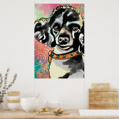 プードルフランスのペイズリープリント ポスター (キッチン)