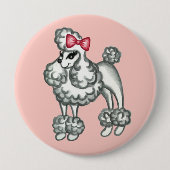 プードルフランスのボタン 缶バッジ (正面)