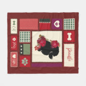 プードルフリースブランケット |中 |赤 フリースブランケット (正面(横))