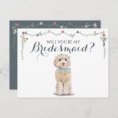 プードルブドッグブライダルパーティは私の花嫁になる インビテーションポストカード (正面/裏面)