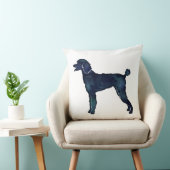 プードルブラックウォーターカラーシルエット クッション (椅子)