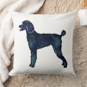 プードルブラックウォーターカラーシルエット クッション (ブランケット)